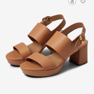 AEROSOLES Camera Tan Platform Sandals Size 8